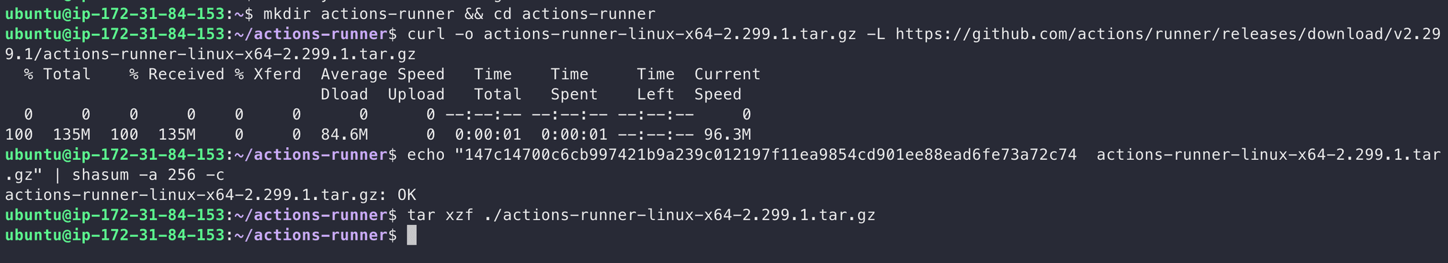github actions screenshot